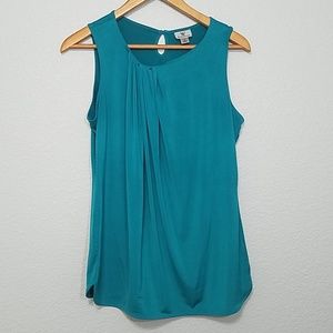 Worthington top teal sleeveless blouse